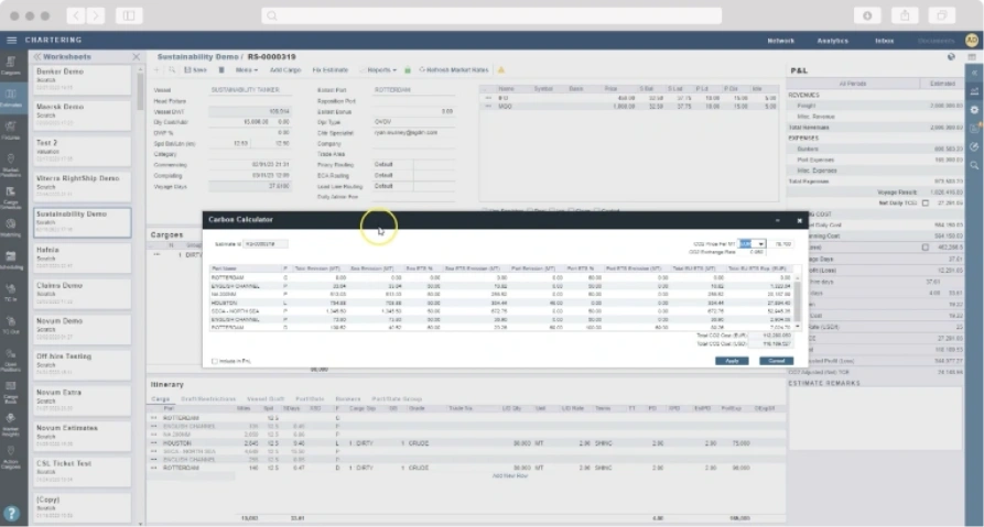 Dynamic Carbon Tracking Calculations