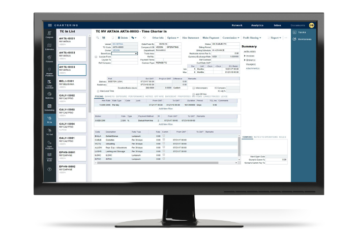 Contract Management Screen
