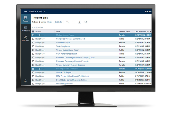 Contextual Reports Screen