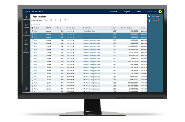 Accounting Workflow Screen