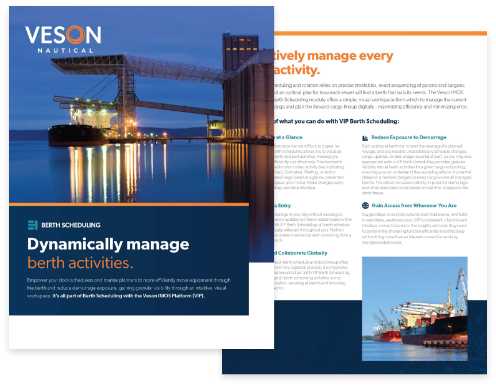 Veson Berth Scheduling Brochure Thumbnail