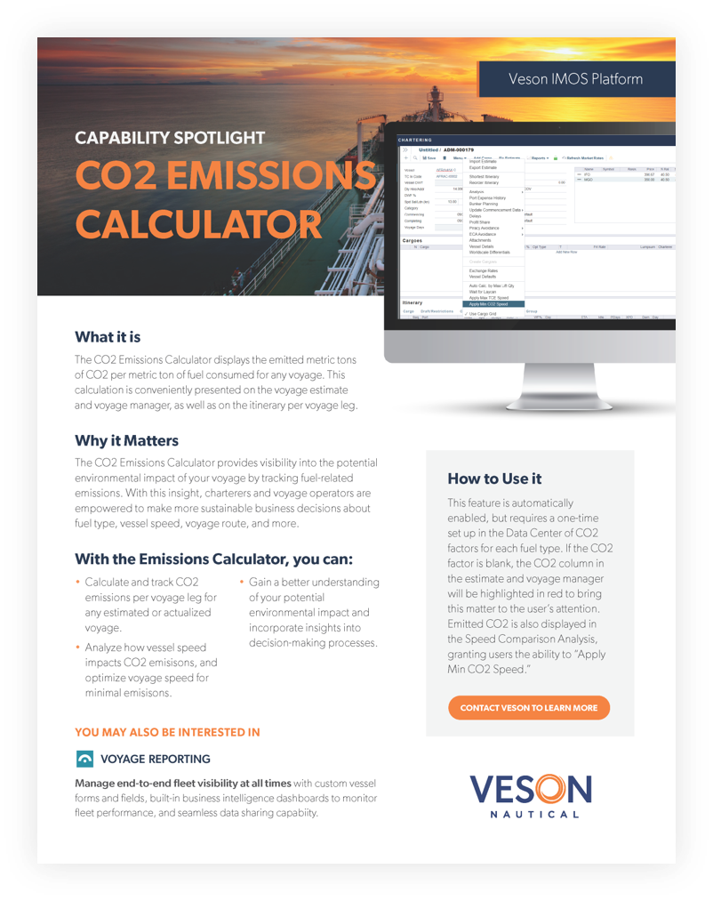 CO2 Emissions Calculator Product Capability Spotlight