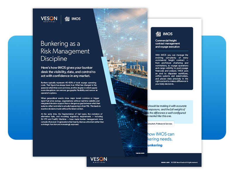 Veson Bunkering use case bunker management