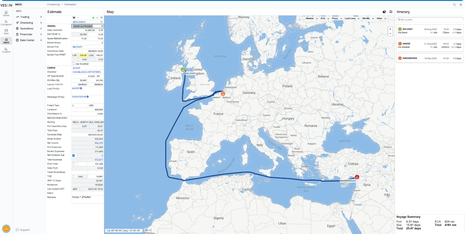 Chartering Voyage Planning