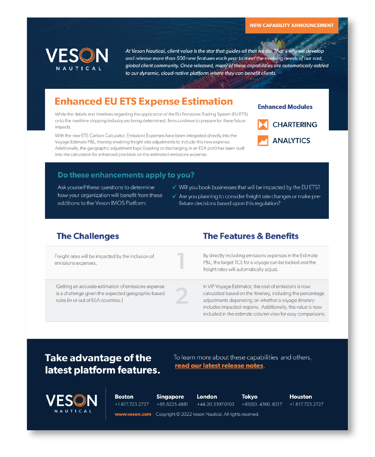 IMOS EU ETS Expense Estimation Capability Spotlight - Veson Nautical