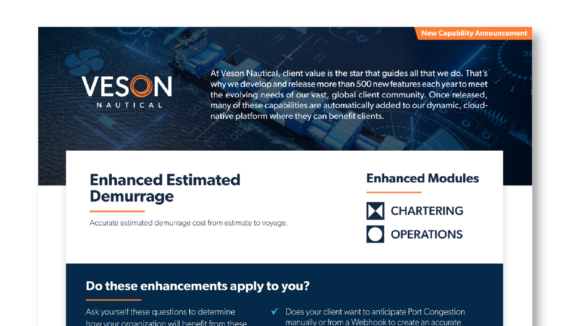Capability Enhanced Estimated Demurrage Thumbnail 01