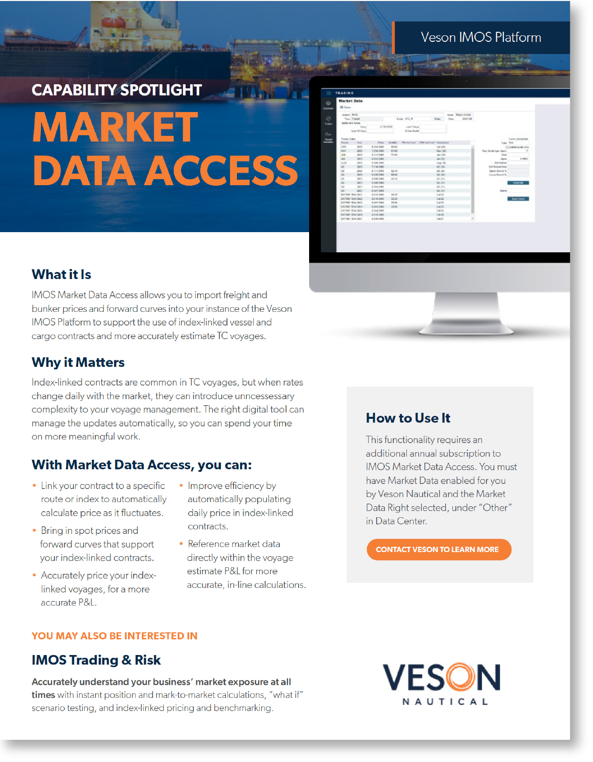 IMOS Market Data Capability Spotlight - Veson Nautical