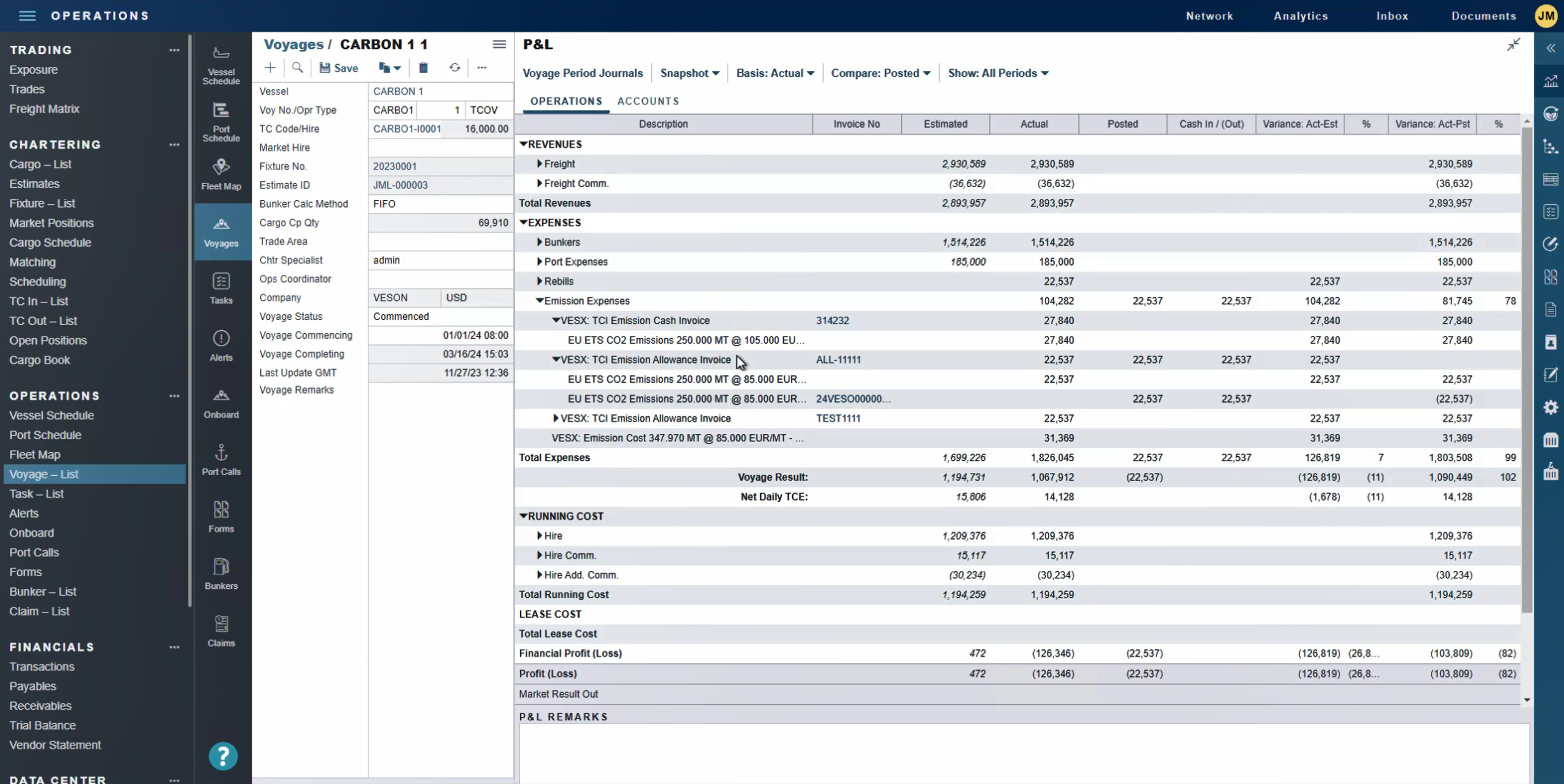 Trading Risk Product Screen Pl Emissions Expenses