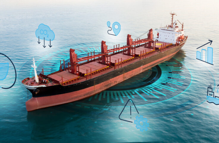 Aerial View Of High Speed Sea Vessel For Transportation Of A Car