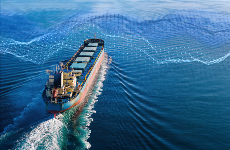Bulk Vessel For Dry Cargo Cruising In Sea, Ship For Unpackaged Bulk Cargo