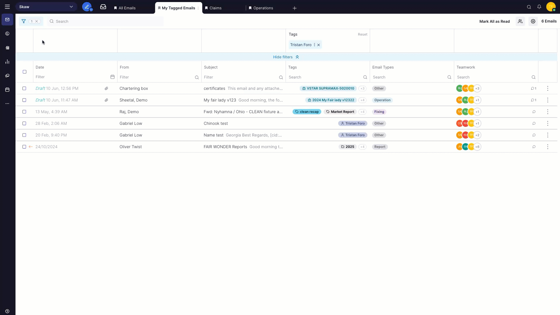 Imos Voyages With Emails