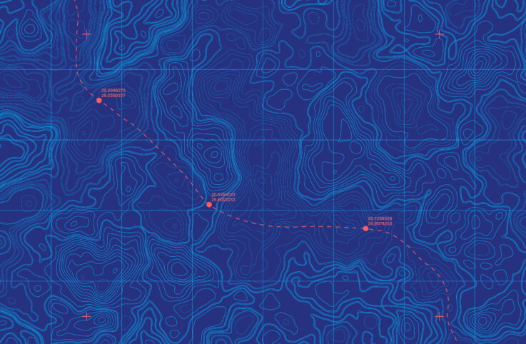 Conceptual Vector Sea Depth Topographic Map