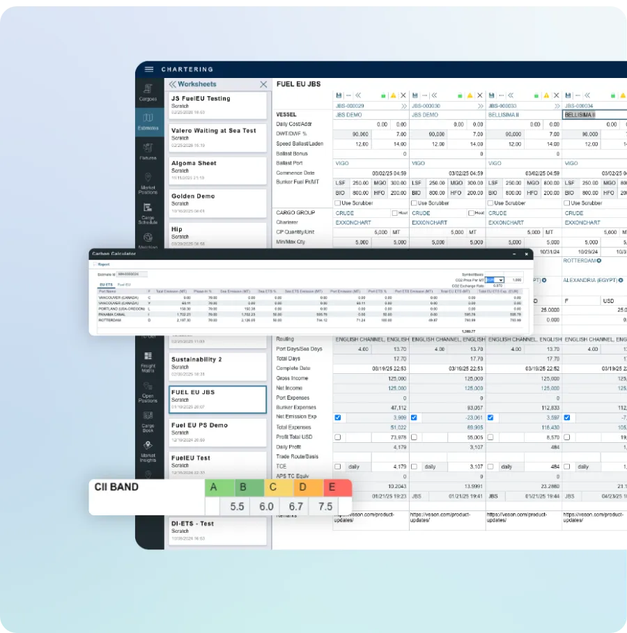 Compare Chartering Scenarios