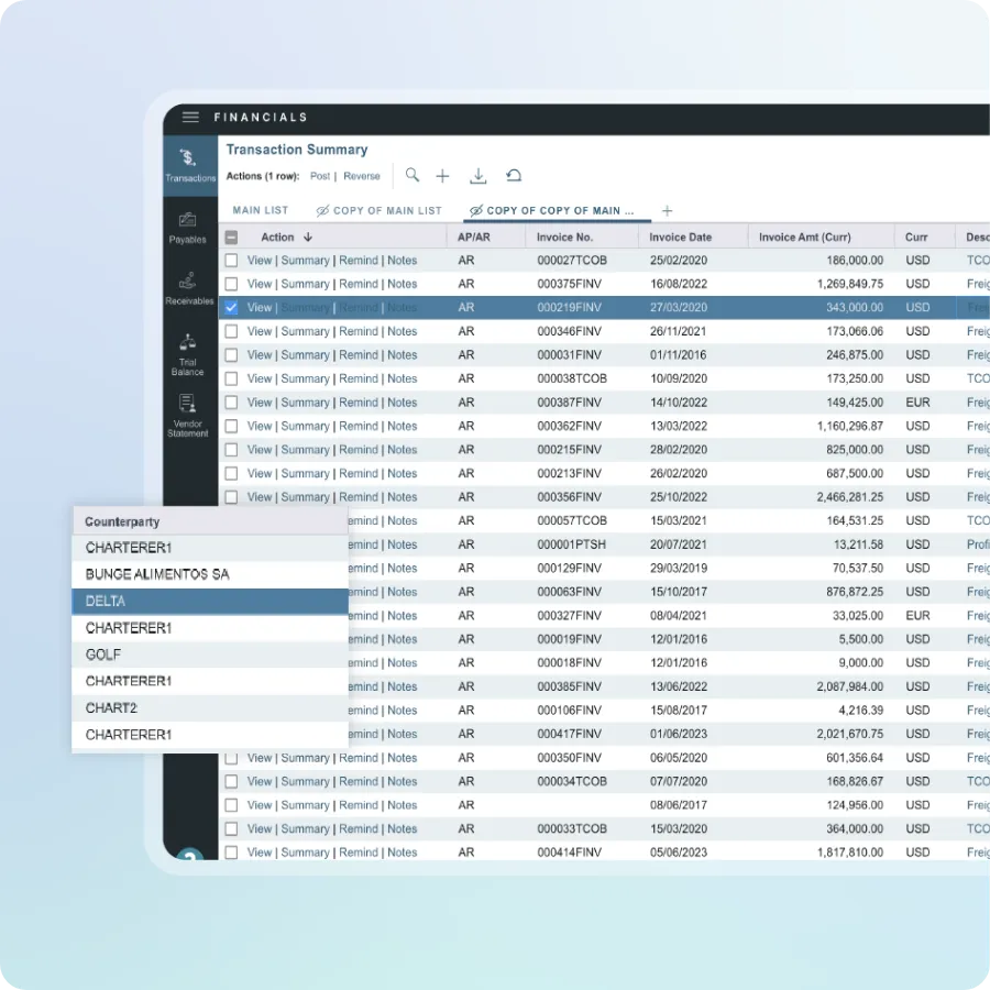 Post Voyage Settlement