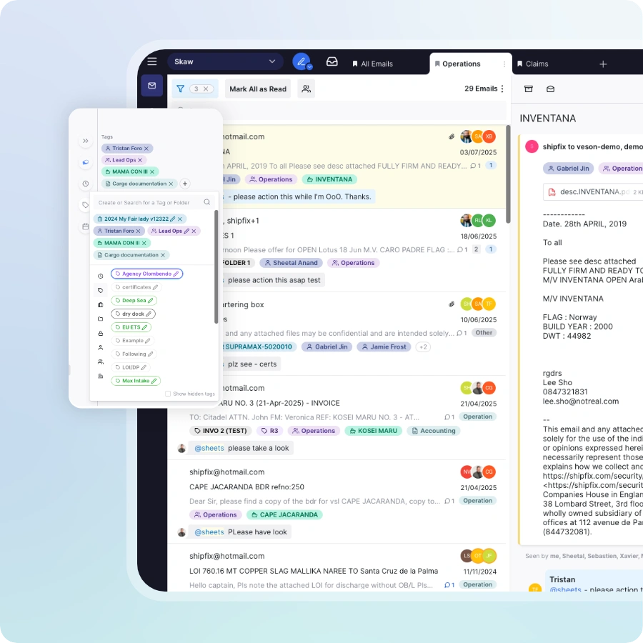 Shipfix Mail Screen